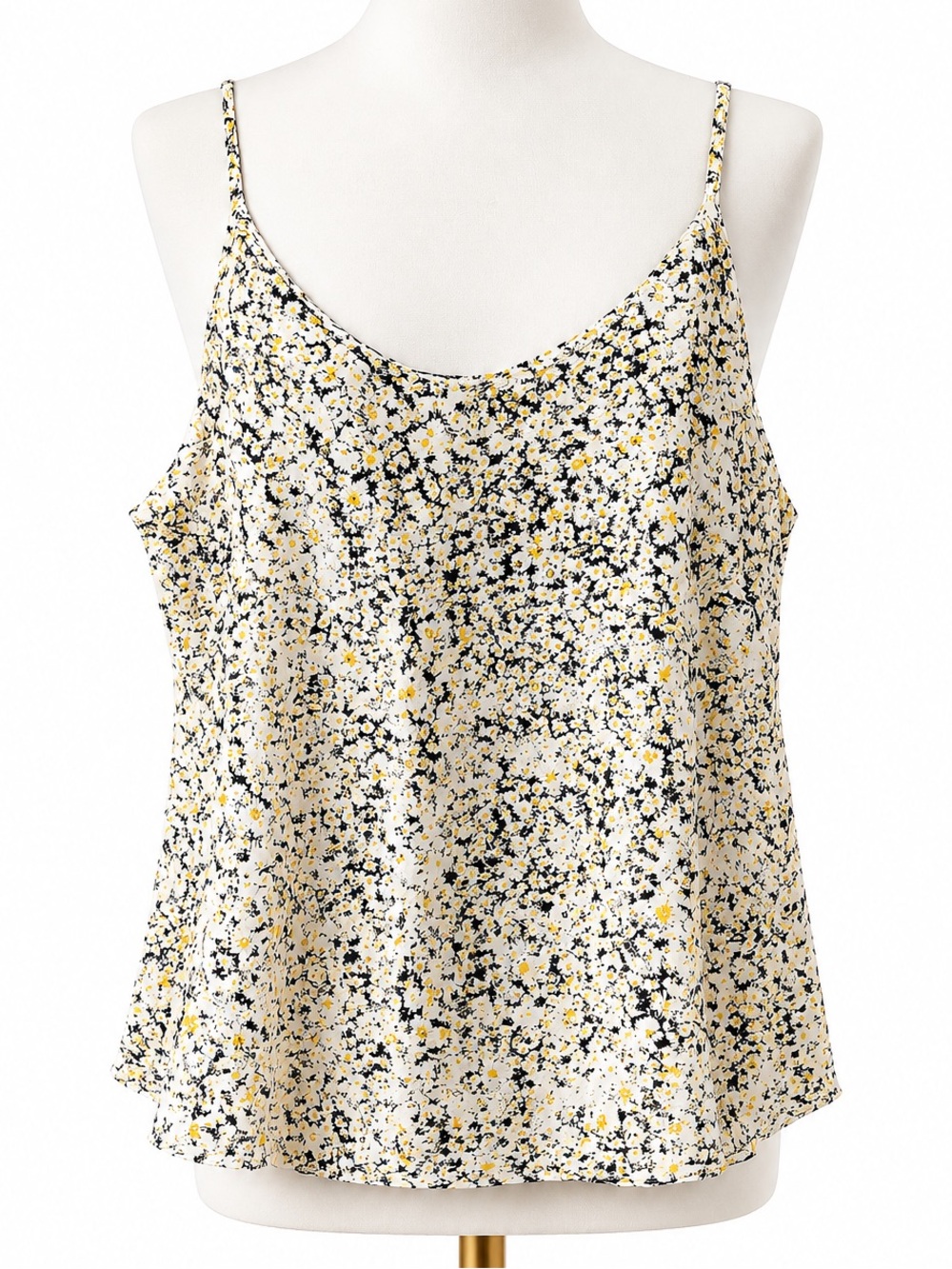 river island Floral Spaghetti Strap Cami Tank Top - Yellow/Black Floral size 16 - Picture 1 of 5
